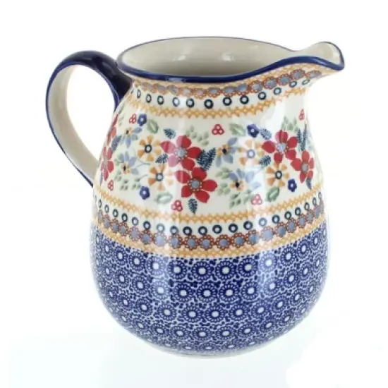 Blue Rose Polish Pottery D039 Manufaktura Pitcher image {7}