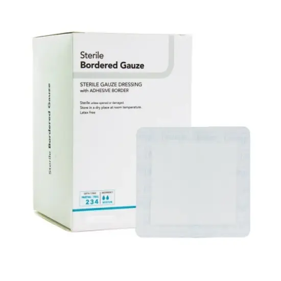 DermaRite Bordered Gauze Adhesive Wound Dressing image {3}