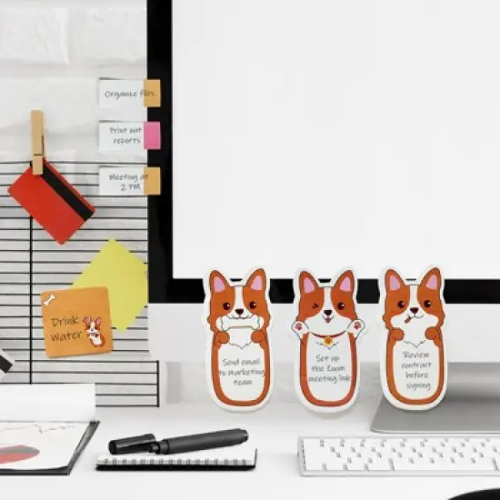 Wrapables Sticky Notes Set, Memo Notepads, Book Tabs, Page Markers, Sticky Notes, Home and Office Supplies (440 Sheets Total), Corgi image {4}