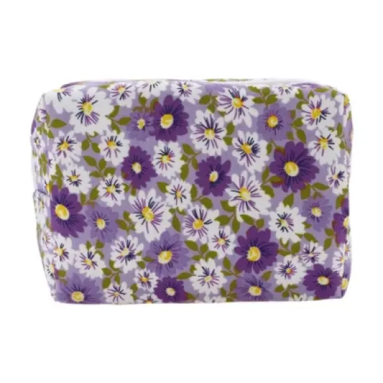 Unique Bargains Women's Flower Octagonal Travel Cosmetic Bag 1 Pc image {8}