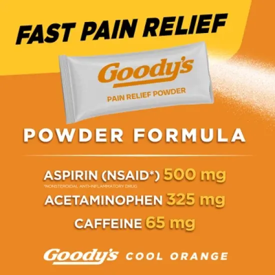 Goody's Extra Strength Headache and Pain Relief Powder - Acetaminophen - Cool Orange  - 24ct image {2}
