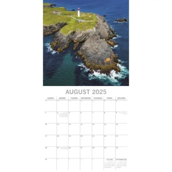 The Gifted Stationery 2025 Square Wall Calendar, North America Coastlines, 16-Month Passport Collection with 180 Reminder Stickers(12x12 In) image {2}