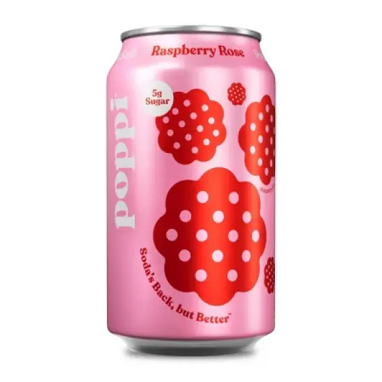 Poppi Raspberry Rose Prebiotic Beverage - 12 fl oz Can image {4}