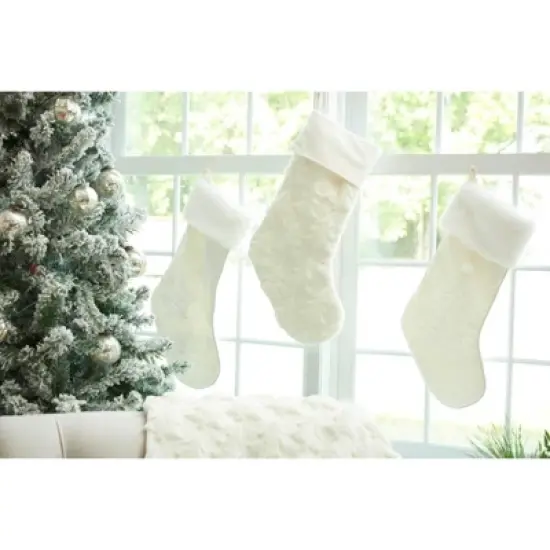C&F Home White Christmas Tree Stocking image {2}