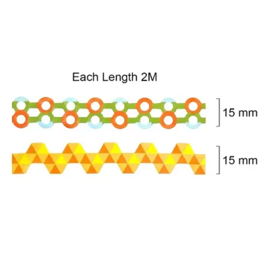 Wrapables Bright Geometric Design Hollow Washi Masking Tape 4M Length Total (Set of 2) image {8}