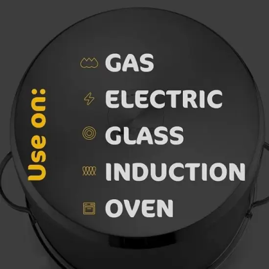 Gourmet Edge Stock Pot Stainless Steel Cooking Pot with Lid, Silver image {5}