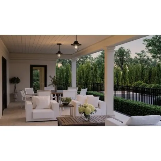 Urban Ambiance Luxury Coastal Outdoor Pendant 8''H x 9''W,  Midnight Black Finish,  Santa-Ana Collection, UHP1321 image {1}