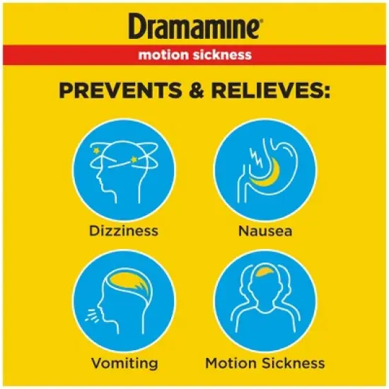 Dramamine Original Formula Motion Sickness Relief Tablets for Nausea, Dizziness & Vomiting - 12ct image {2}