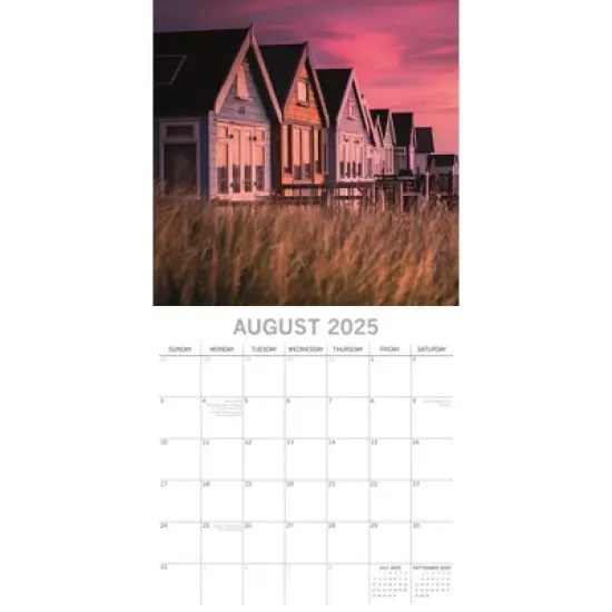 The Gifted Stationery 2025 Square Wall Calendar, Beach Houses, 16-Month Lifestyles Theme with Stickers (12 x 12 In) image {2}