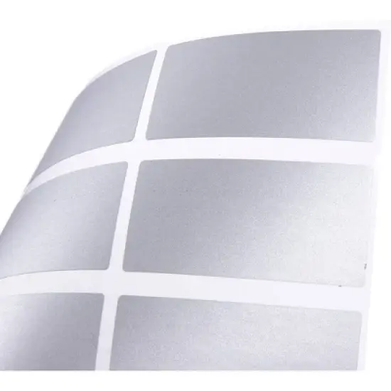 Juvale 300 Pack Metallic Silver Scratch Off Stickers, Self Adhesive DIY Rectangle Labels, 2 x 1 in image {3}