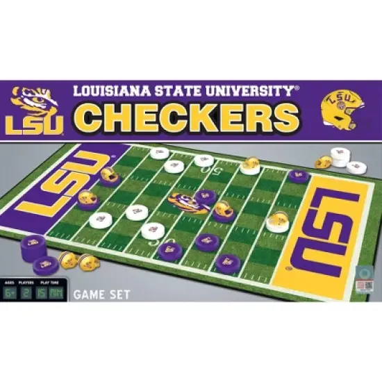 MasterPieces Officially licensed NCAA LSU Tigers Checkers Board Game for Families and Kids ages 6 and Up image {1}