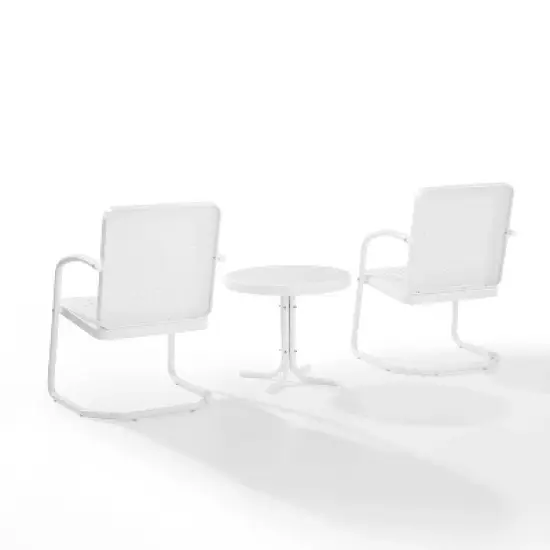Bates 3pc Outdoor Chair Set - White - Crosley image {2}