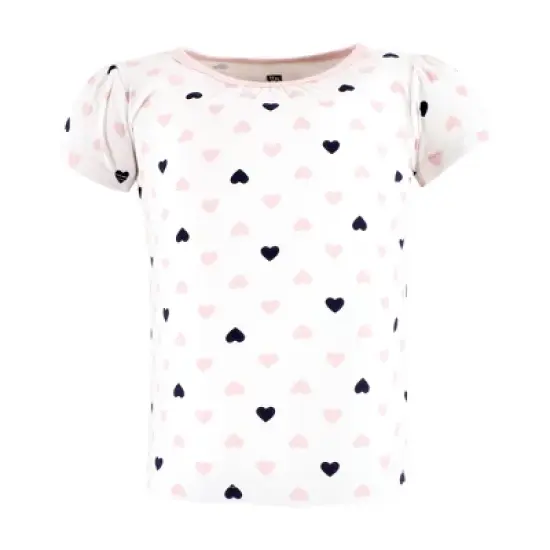 Hudson Baby Infant Girl Short Sleeve T-Shirts, Girl Mommy Pink Navy image {3}