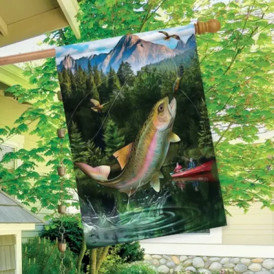 Gone Fishing Summer House Flag Outdoors 28" x 40" Briarwood Lane image {2}