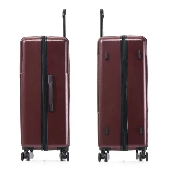 InUSA Drip Lightweight Hardside Large Checked Spinner Suitcase - Wine image {8}