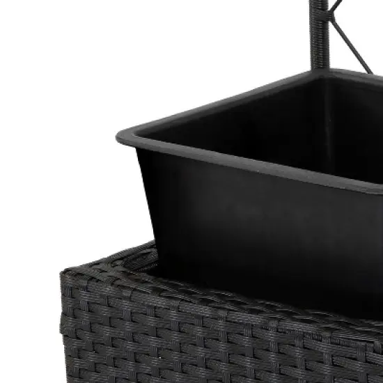 Sunnydaze 3-Section Wicker Planter Box with Trellis for Indoor or Outdoor Use - Black image {15}