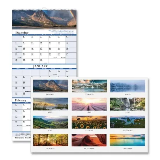 Earthscapes Recycled 3-Month Vertical Wall Calendar, Scenic Landscape Photography, 12.25 x 26, 14-Month: Dec 2025 to Jan 2027 image {4}