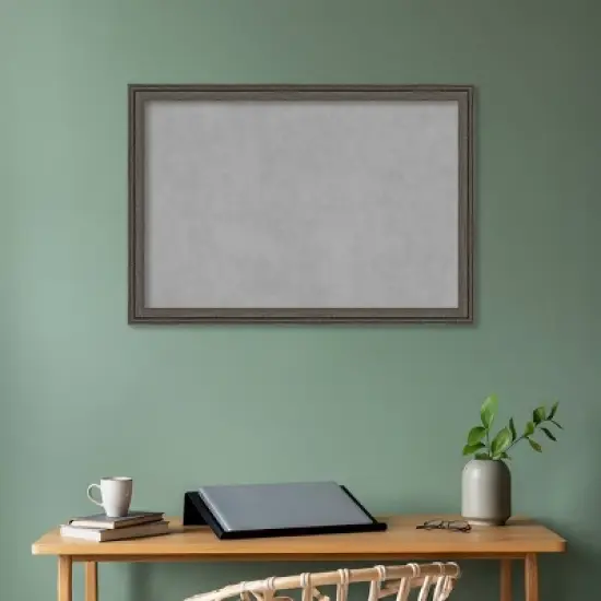 39"x27" Upcycled Framed Magnetic Board Brown/Gray - Amanti Art image {7}
