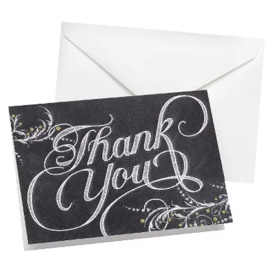 50ct Chalkboard Thank You Card Pack image {1}