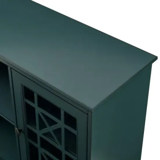 Bayland Transitional Double Fretwork Door Sideboard Antique Dark Teal - Saracina Home image {5}