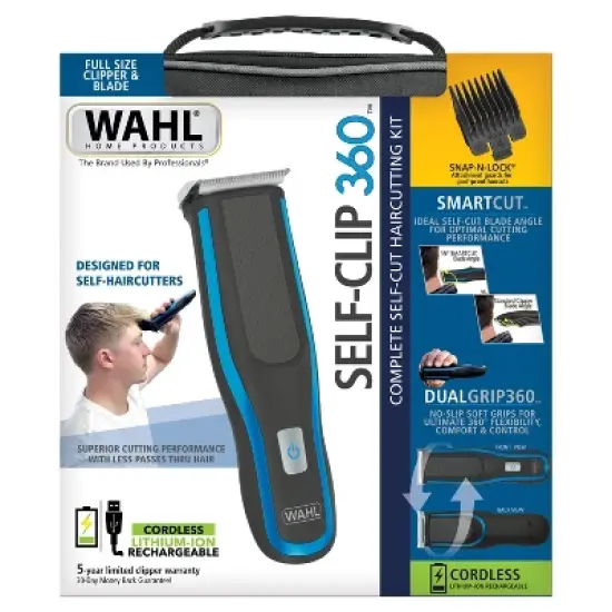 Wahl Self-Clip 360 Cordless Electric Hair Clipper Set for At Home DIY Self Haircutters image {1}