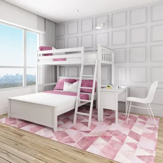 Max & Lily L-Shaped Twin over Full Bunk Bed with Desk image {1}