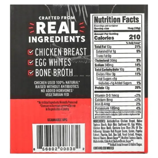 Wilde Brands Protein Chips, Nashville Hot, 8 Bags, 1.34 oz (38 g) Each image {2}