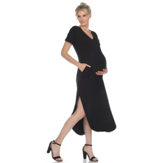 Maternity V-neck Maxi Dress image {1}