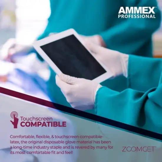 AMMEX Professional Ivory Latex Exam Gloves - Light Duty, Medical Grade - Great for Medical, Dental, Veterinary, Tattoo, and Household and Cleaning image {9}