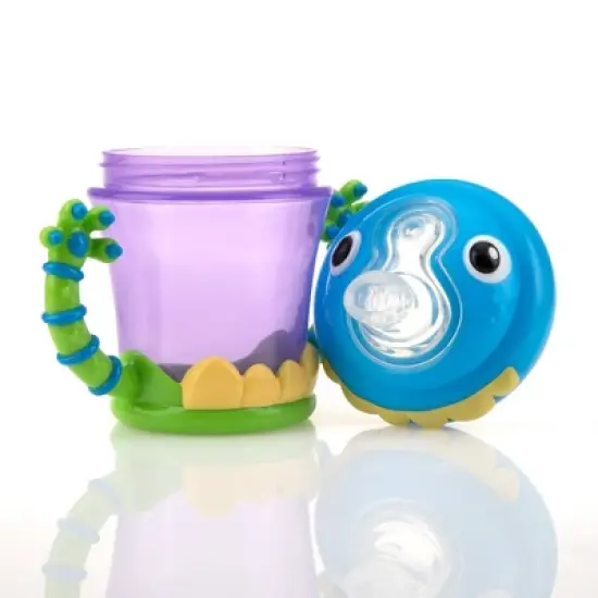 Nuby 2pc Monster Baby Feeding Set - Snack Keeper and 2 Handle Super Spout Trainer Cup - 8oz image {6}