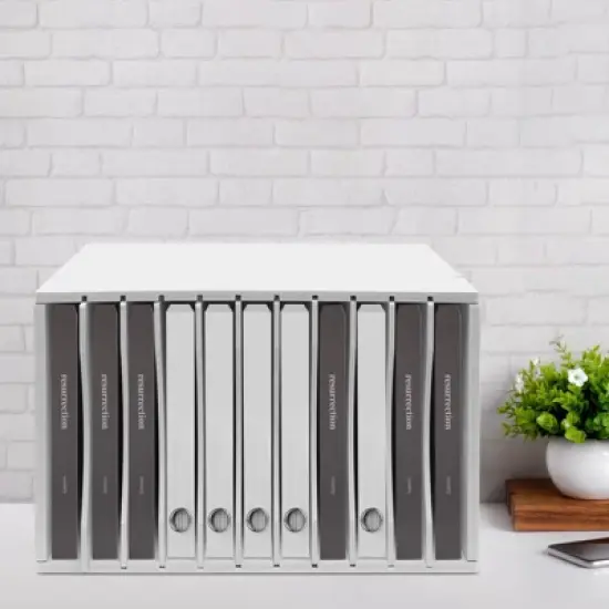 YIYIBYUS Vertical Desktop Sorter, 11 Compartment, White, Letter-size Shelves image {2}