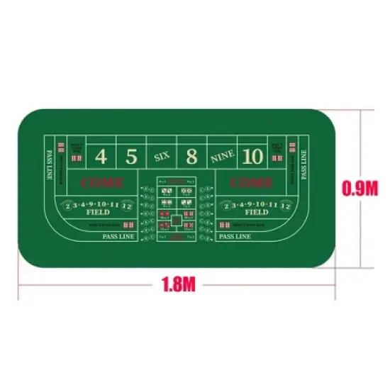 70'' X 35'' Upgraded Waterproof Craps Mat, Non-Slip Rubber Blackjack Mat, Poker Table Top with Carrying Bag, Craps Table for Game Night, Parties,Home image {6}