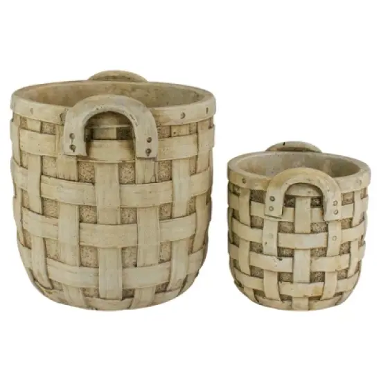 Napa Home & Garden Set of 2 Beige Tobacco Basket Planter Set 9.5" image {4}