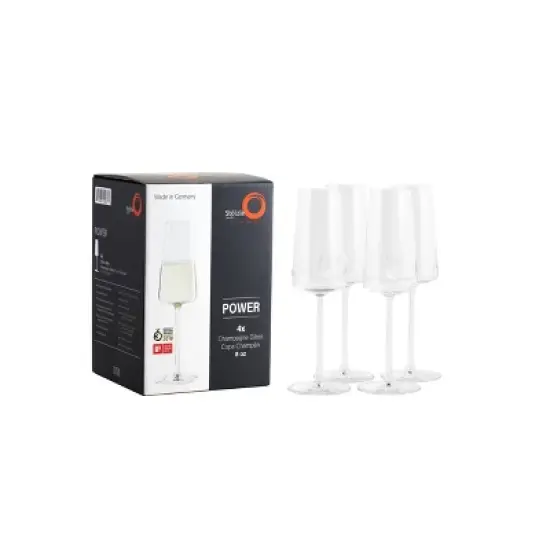 8oz 4pk Crystal Power Champagne Flute Glasses - Stolzle Lausitz image {4}