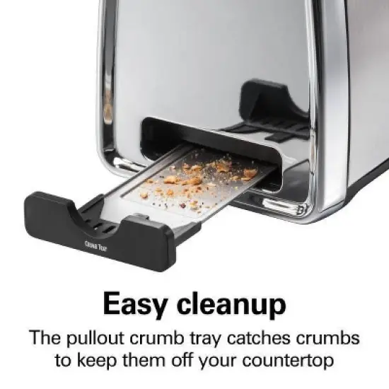 Hamilton Beach Modern Chrome 2-Slice Toaster - 22785: Stainless Steel, Bagel & Defrost Options, Extra Wide Slots image {2}