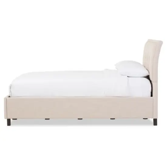 Queen Lea Modern And Contemporary Mix - Linen Storage Platform Bed - Baxton Studio image {2}