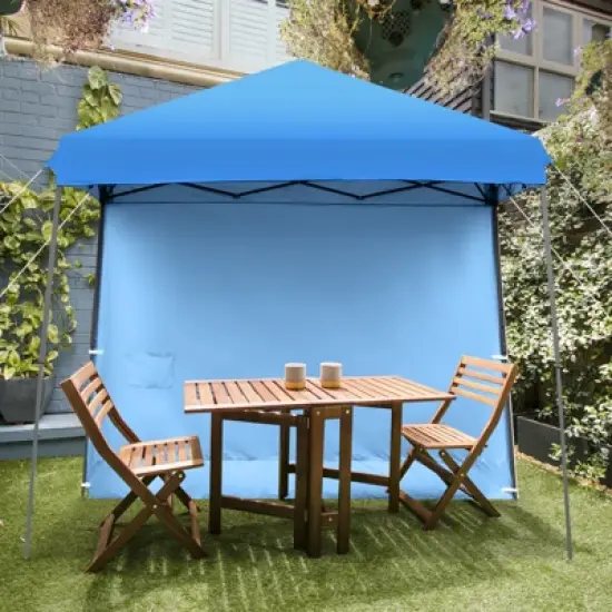 Tangkula 10x10 ft Pop up Canopy Tent One Person Set-up Instant Shelter with Central Lock W/ Roll-up Side Wall image {7}