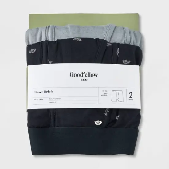 Men's Paper Boat Print Boxer Briefs 2pk - Goodfellow & Co&trade; Black image {1}