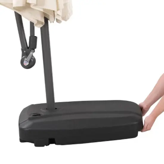 136.8lbs Rectangular Patio Umbrella Base with Wheels Gray - CorLiving image {2}