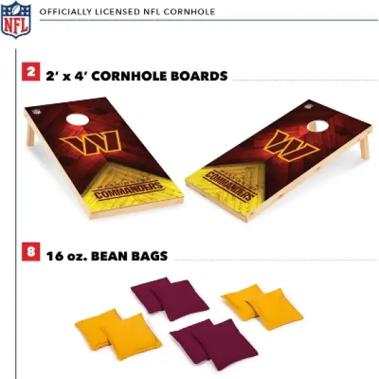 NFL Washington Commanders 2'x4' Wood Cornhole Set image {1}