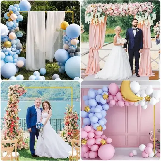 GARPROVM 6.6FT Gold Square Wedding Arch Stand Arbor for Outdoor Events image {7}