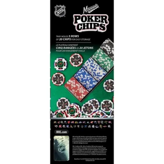 MasterPieces Casino Style 100 Piece Poker Chip Set - NHL Minnesota Wild image {4}
