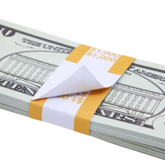 Paper Junkie 300-Pack Money Bands for Cash, Self-Adhesive Assorted Labels 1000, 2000, 5000, Bill Wrappers 3 ABA Standard Colors image {5}