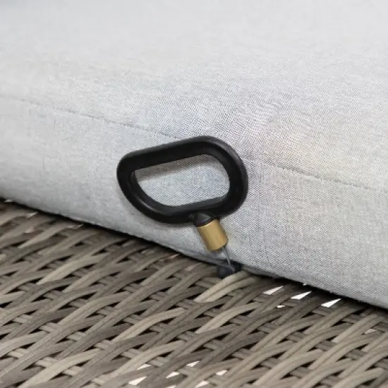 Greemotion 4pc Antigua Outdoor Patio Conversation Furniture Sets with Height Adjustable Table Brown: Modular Sectional, UV Protection image {12}