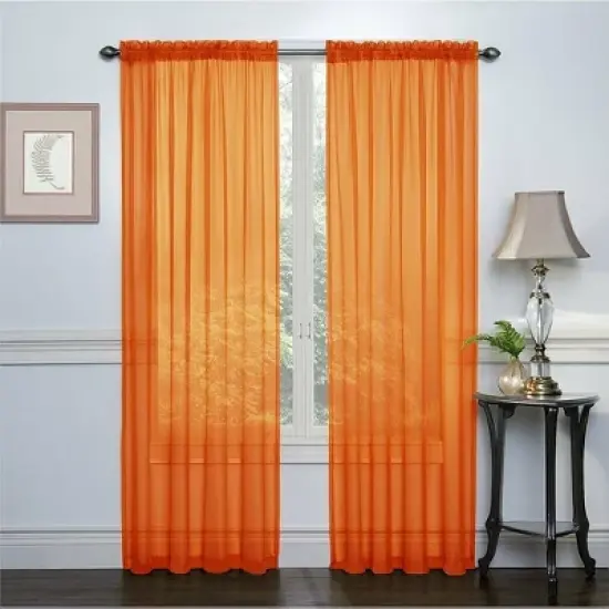 Kate Aurora Basic 2 Pack Sheer Voile Home Window Curtains image {10}