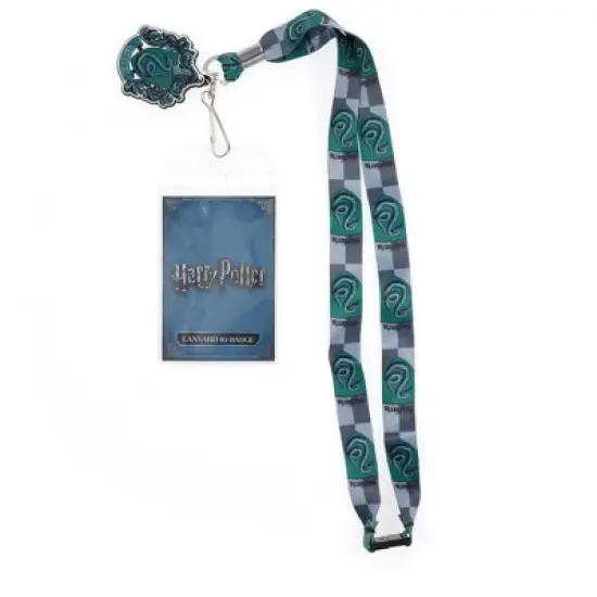 Silver Buffalo Harry Potter Slytherin 22-Inch Lanyard With ID Badge Holder and Crest Charm image {9}