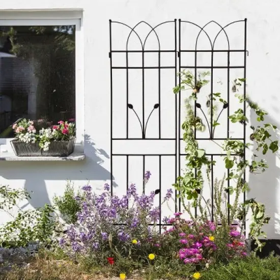 Metal Garden Trellis, 71" X 17" Metal Trellises For Climbing Plants, Garden Trellis Climbing Plants, Garden Trellis Modern-Cuddlewood image {7}