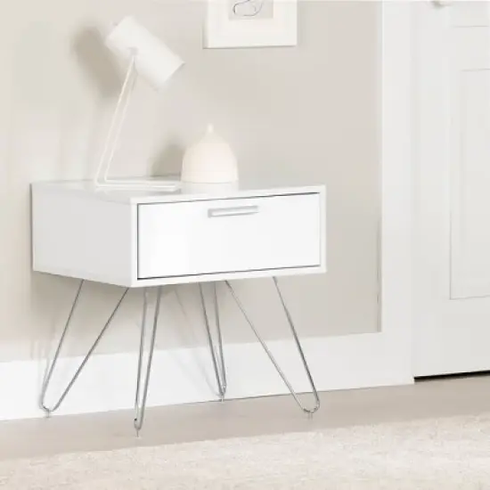 Slendel Nightstand Pure White - South Shore image {1}