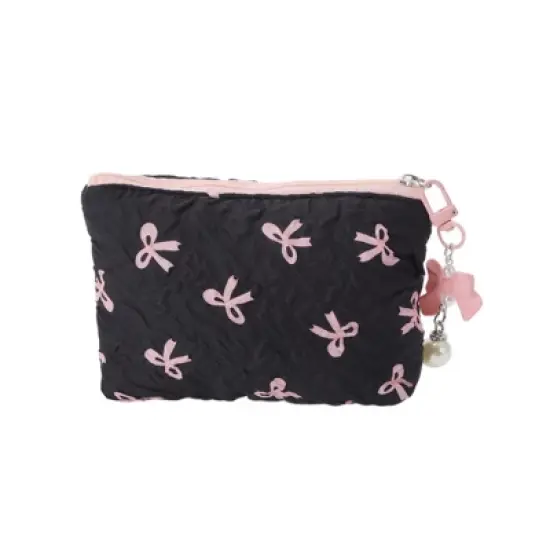 Unique Bargains Dumpling Bag with Pendant Bow Makeup Bag 1 Pc image {5}