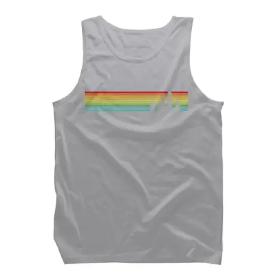 Design By Humans Retro Castle Sunset Stripes By Tank Top image {3}